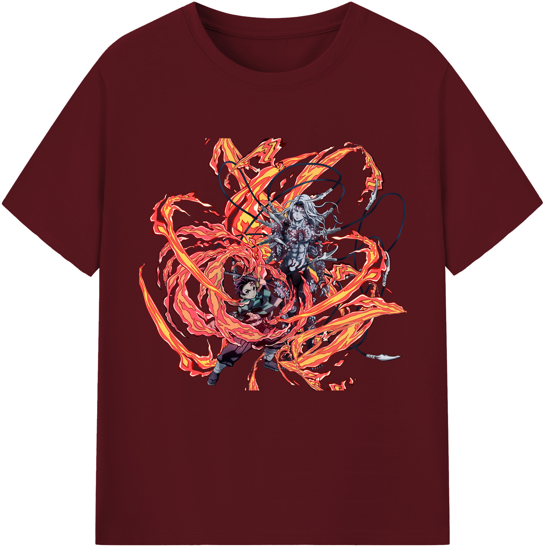 （画像用） 鬼滅の刃 竈門 炭治郎／かまど たんじろう Kamado Tanjirou 綿100％半袖Tシャツ（フロントプリント）